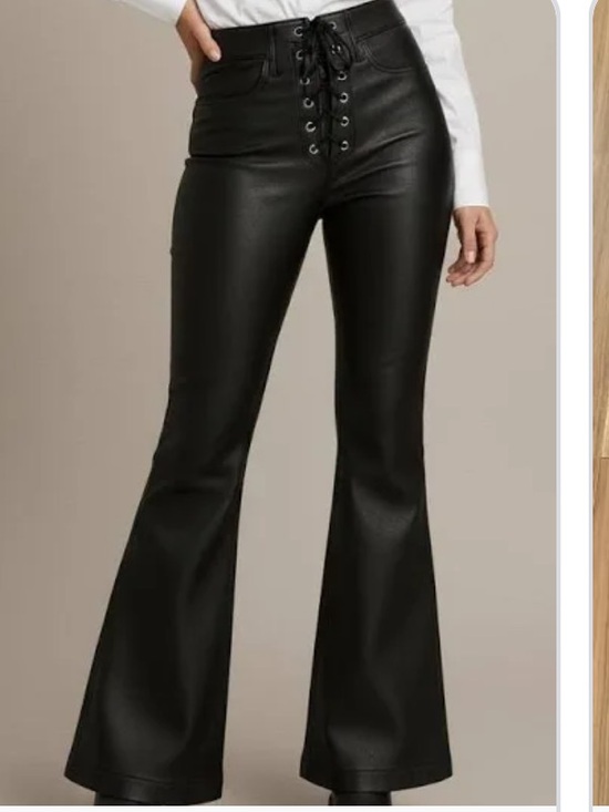 Idyllwind Pants - IDYLLWILD Miranda Lambert Black Faux Leather Lace up Flare Pants Women's Size 12